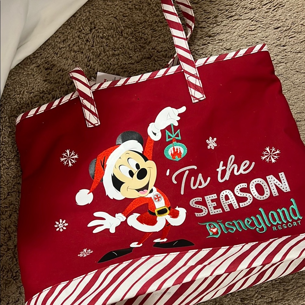 Disney Red Holiday Tote Bag